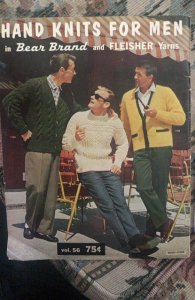 Hand knits for men in bear brand and Fleisher yarns book