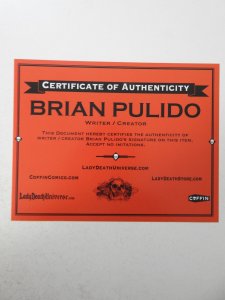 Lady Death #1 Original Drawing Edition NM Condition! Signed W/ COA!