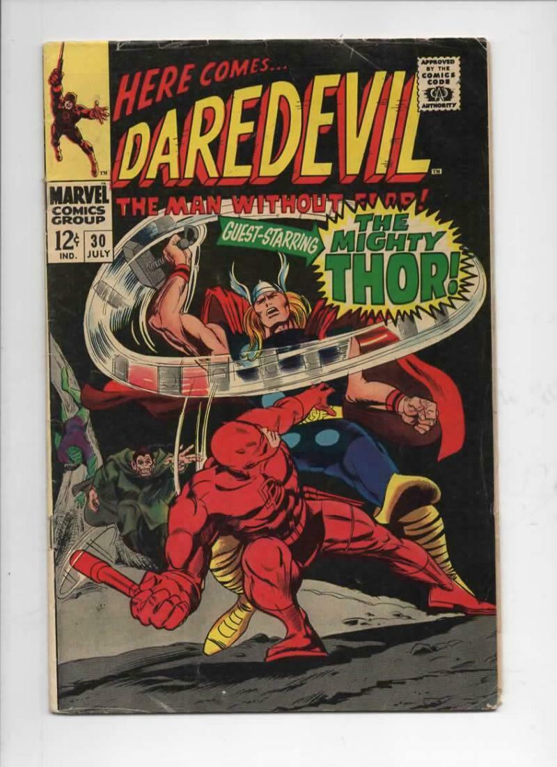 DAREDEVIL #30 VG+, Gene Colan, Murdock, Thor, 1964 1967, more Marvel in ...