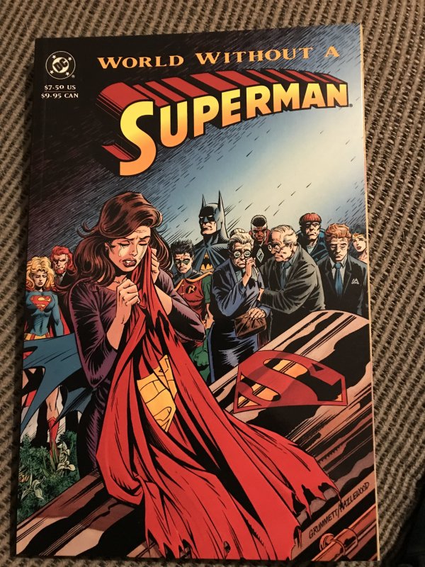 WORLD WITHOUT SUPERMAN TPB : DC 1993 1st print NM-; Funeral for a Friend story