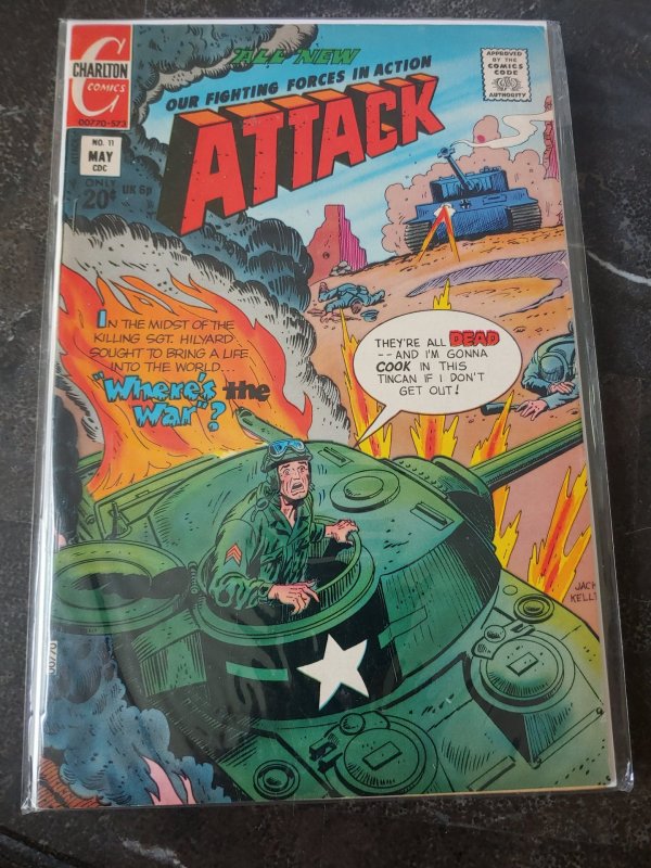 Attack!(Vol. 5) #11 - Jack Keller Cover Art - Charlton Comics 1973 VF