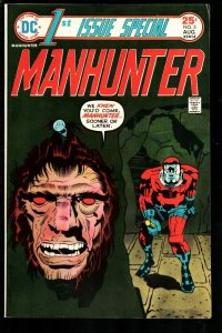 1st Issue Special #5 1975-DC-Manhunter-Dismembered head cover-Jack Kirby art-FN