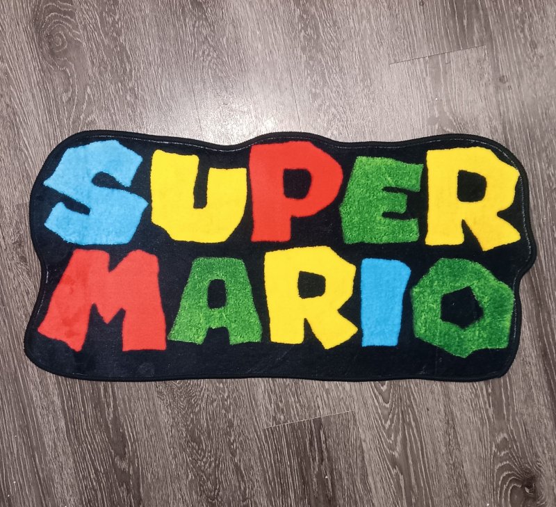 SUPER MARIO LOGO | 30×15 INDOOR AREA RUG | FLOOR MAT | FAN DECOR | WALL ART