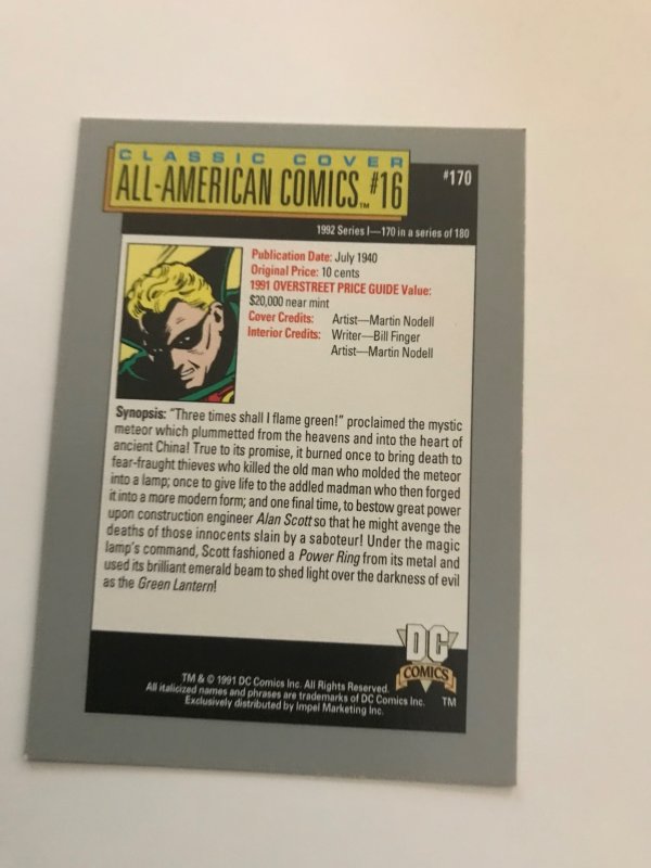 All-American Comics #16 (1940)  #170 card; 1992 DC 1st series, NM, 1st GREEN LAN