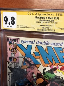 Uncanny X-Men #193 (CGC9.8) CPV 1st App Of Warpath Signed By John Romita JR