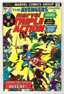 Marvel Triple Action #18 (1974) The Avengers Captain America Hawkeye Quicksilver