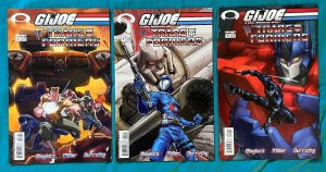 G.I. Joe Vs. Transformers 3 PC LOT - Miller, Campbell Variants. (9.0/9.2) 2003