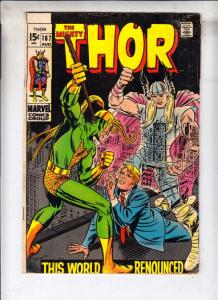 Thor, the Mighty #167 (Aug-69) VG+ Affordable-Grade Thor