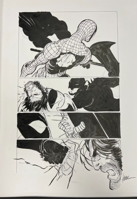 Kaare Andrews 17x24 Original Art Sketch Spider-Man/Wolverine #8 Page 15 F2