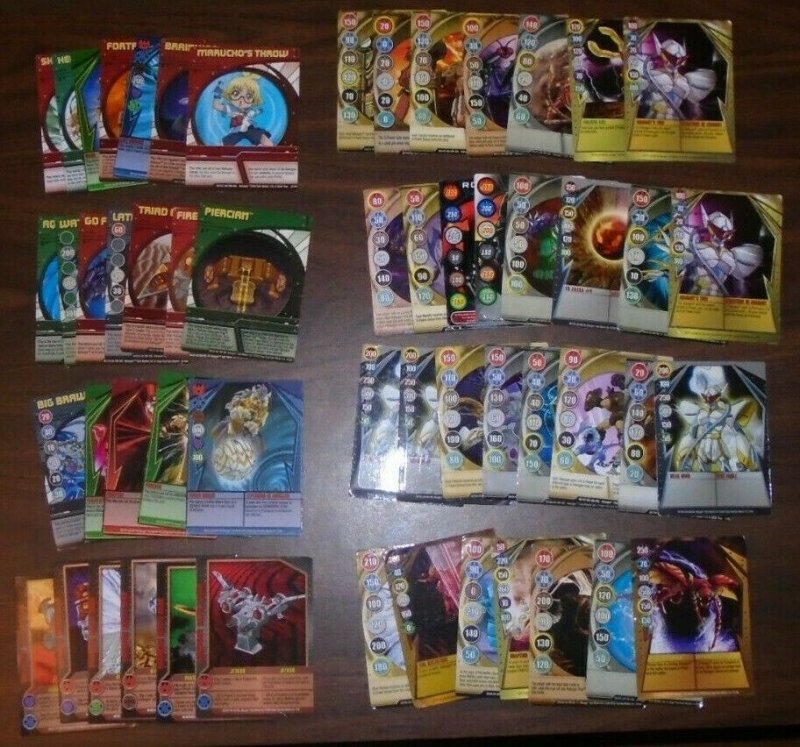 55 Bakugan Card Lot 30 Magnetic, 25 Non-Magnetic