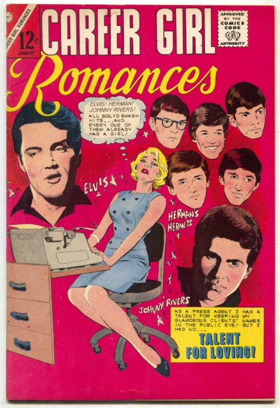 Career Girl Romances #32 1966- RARE ELVIS COVER- Hermans hermits