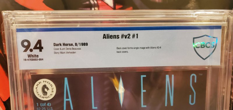 Dark Horse Comics ALIENS #v2 #1 CBC 9.4 Mark Verheiden Denis Beauvais 1989 movie