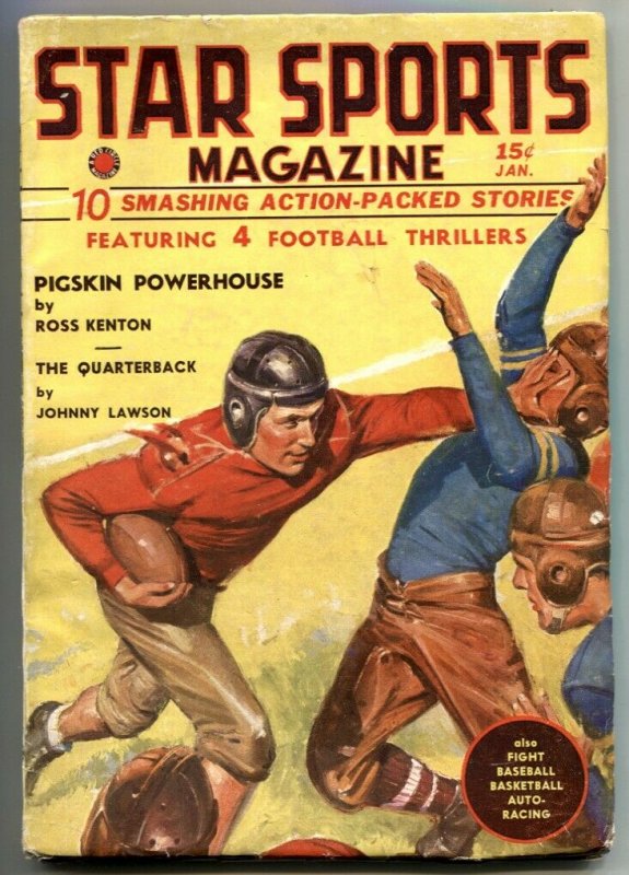 Star Sports Pulp January 1938- Pigskin Powerhouse VF-