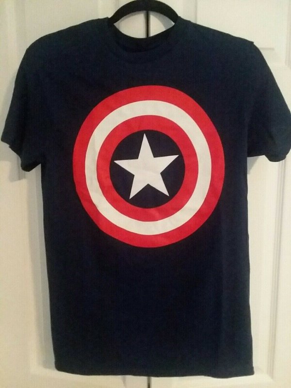 CAPTAIN AMERICA DARK BLUE T-SHIRT - MARVEL - FREE SHIPPING