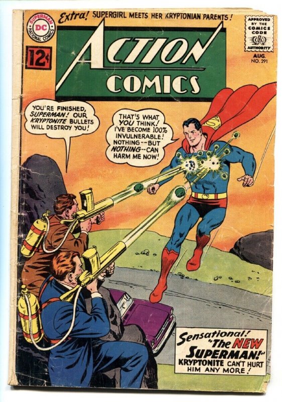 ACTION COMICS #291 comic book 1962-DC-SUPERMAN-SUPERGIRL vg