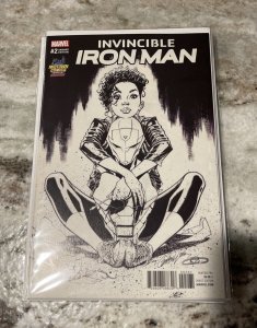 INVINCIBLE IRONMAN VOL 3 #2 MIDTOWN EXCLUSIVE VARIANT B & W COVER IRONHEART NM+