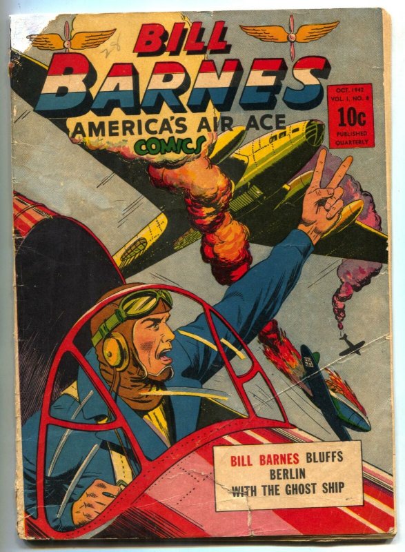 Bill Barnes Comics #8 1942- Nazis- Golden Age restored G/VG