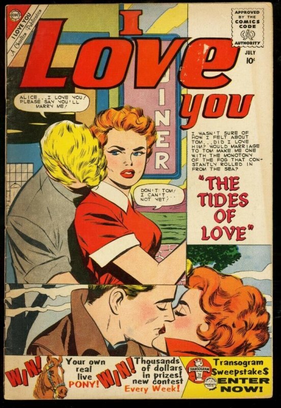 I LOVE YOU #29-'60-RARE CHARLTON ROMANCE-WAITRESS COVER VG 