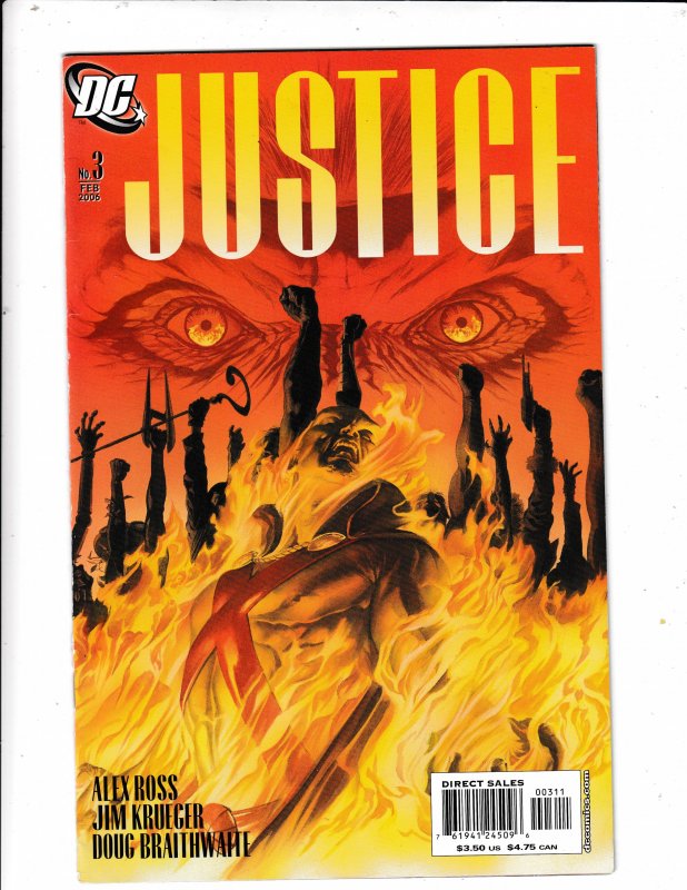 JUSTICE #3  VF/FN  ALEX ROSS ARTWORK.   DC COMICS Save on shipping