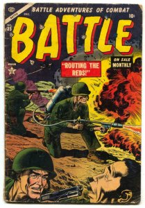 Battle #35 1954- Flame Thrower cover- Atlas Golden Age War G-