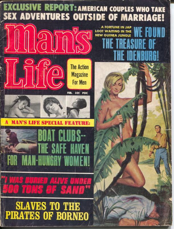 Man's Life 2/1967-spicy jungle girl-pulp thrills-war-crime-cheesecake-VG