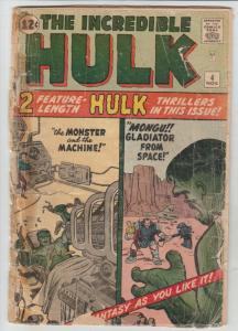 Hulk #4 (Nov-62) FR/GD Low-Grade Hulk, Bruce Banner