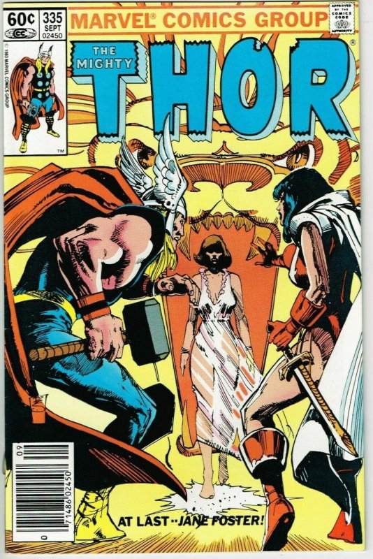 Thor #335 (1962) - 9.2 NM- *Runequest's End/Jane Foster* Newsstand Edition