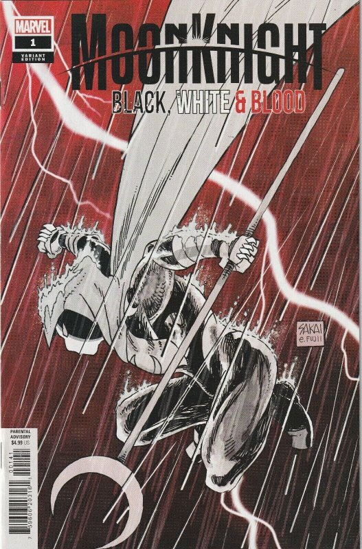 Moon Knight Black White & Blood # 1 Variant 1:25 Cover NM Marvel  [G7]