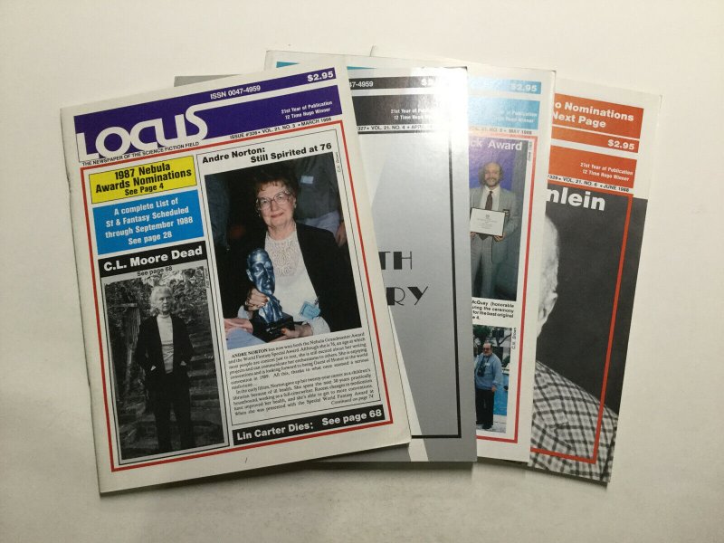 Locus Magazine 326-335 1988 Magazine Lot Very Fine Vf 8.0 Waren Publishing