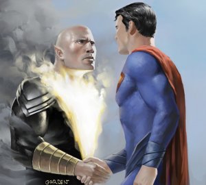 Canvas print: Black Adam meets Superman