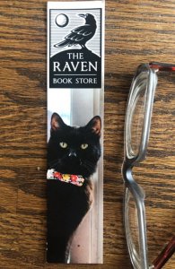 THe Raven bookstore, Lawrence Kansas, black kitty bookmark