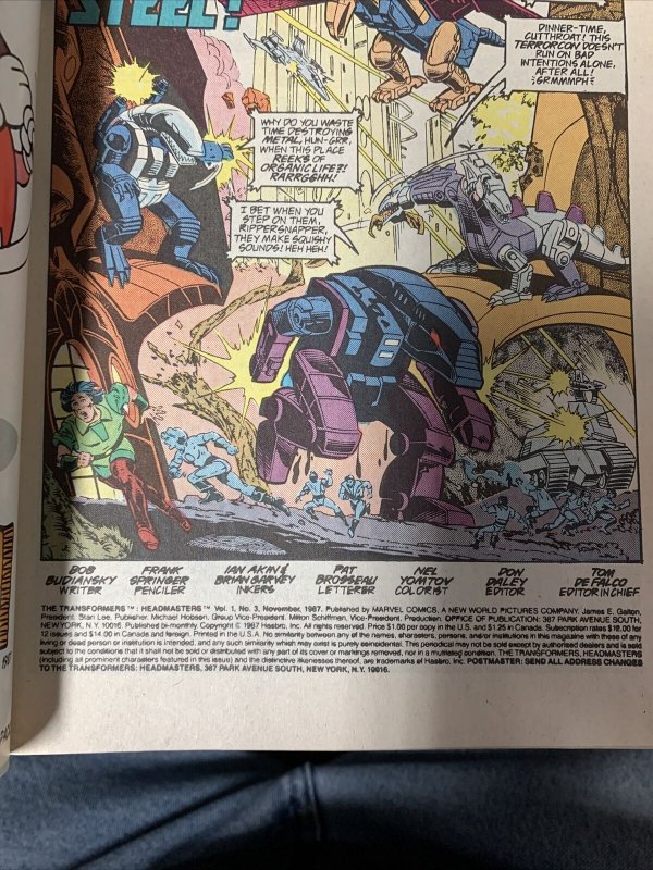 TRANSFORMERS HEADMASTERS 1 4 Complete Set! Marvel Comics 1 2 3 4