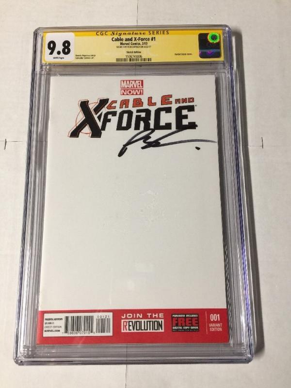 Cable And X-force 1 Blank Variant Cgc 9.8 SS Signed Rob Liefeld