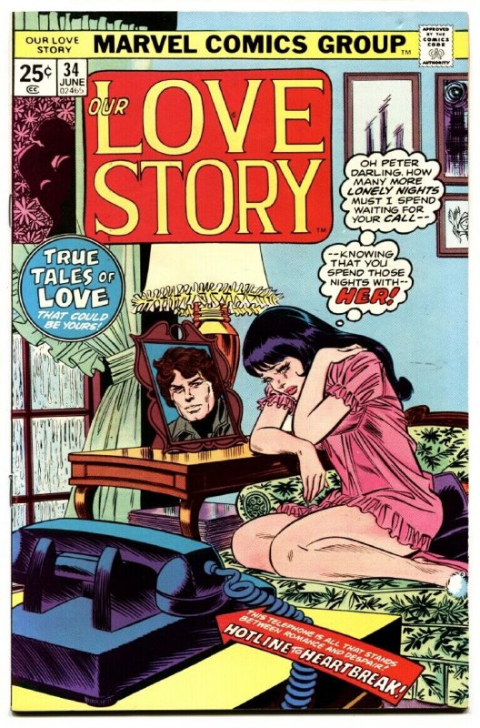 Our Love Story #34 comic book Marvel-John Romita-Buscema-lingerie-Spider-man