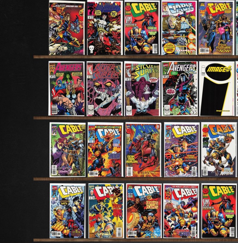 Huge Lot 130+ Comics with Cable, X-Men, Action Comics, Silver Surfer & More!