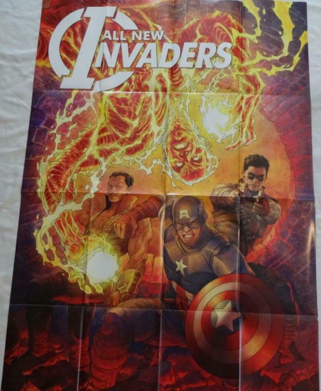 ALL NEW INVADERS Promo Poster, 24 x 36, 2013, MARVEL Captain America, Unused 283