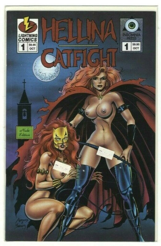 Hellina/Catfight #1 NUDE EDITION w/ COA - Lightning Comics/Insomnia Press - 1995