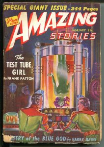 Amazing Stories 1/1942-Ziff-Davis-sci-fi pulp thrills-bound woman-Giant-G/VG