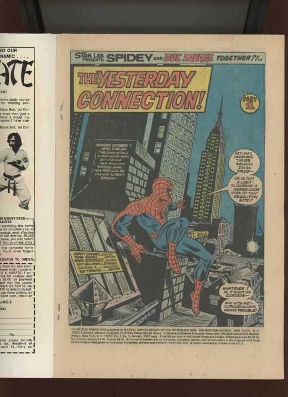 GIANT-SIZE SPIDER-MAN #3 (8.0) & DOC SAVAGE! 1975