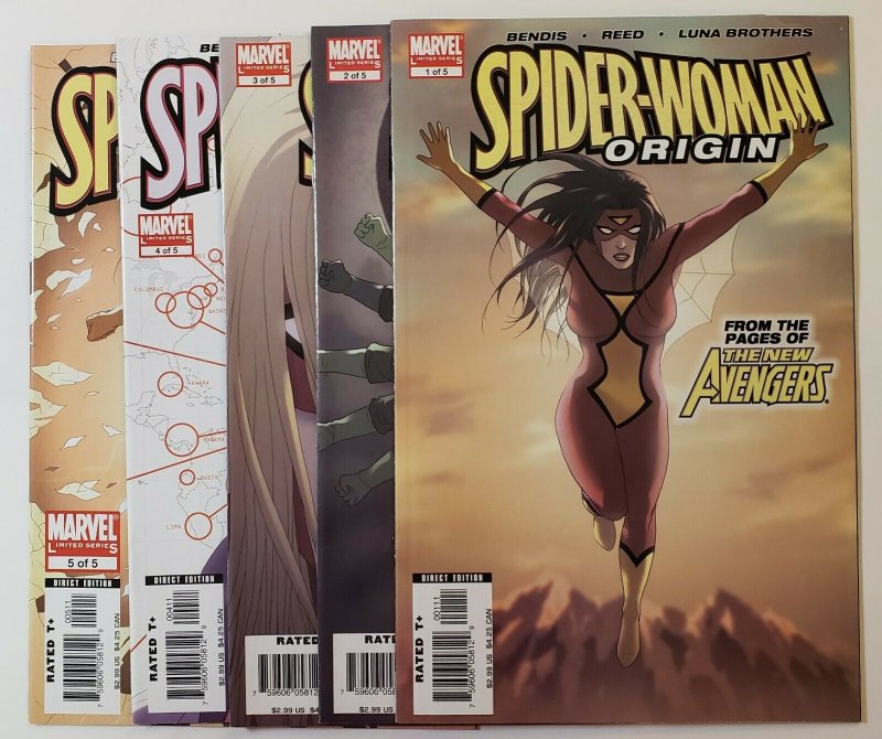 Spider-woman Origin #1-5 Complete Set Marvel Comics 2006 VF/NM Or Better