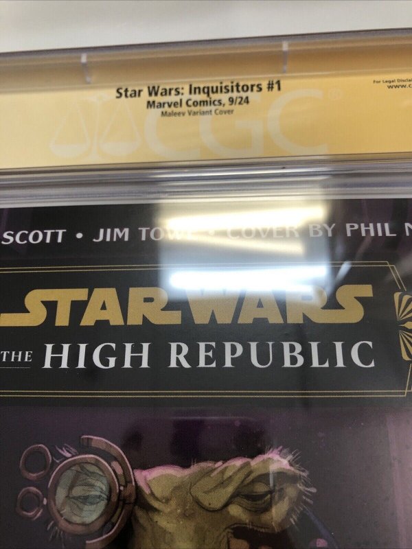 Star Wars : Inquisitors #1 (CGC 9.8 SS) Signed Alex Maleev * Census = 1 * Marvel