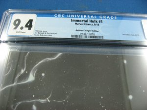 IMMORTAL HULK 1 CGC 9.4 ANDREWS VIRGIN EDITION 2018