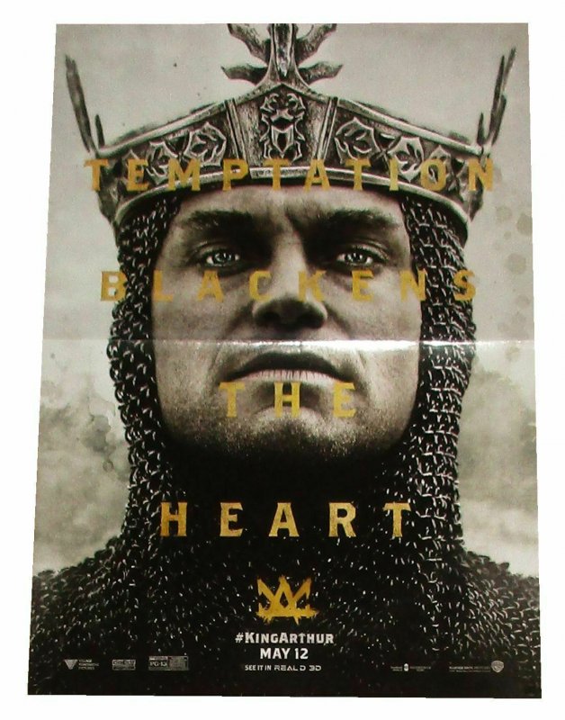 King Arthur Movie Jude Law Folded Promo Poster 11.5 x 17 (2017) - New!