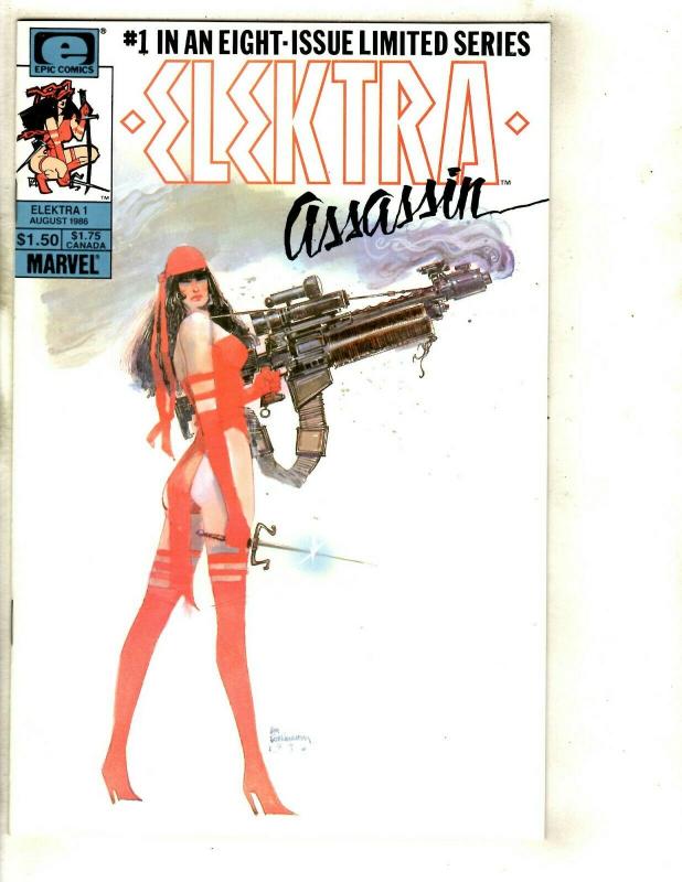 Lot of 8 Elecktra Assassin Marvel Comic Books # 1 2 3 4 5 6 7 8 Daredevil JF10