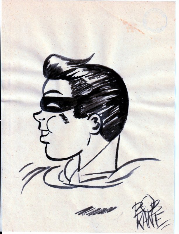 Autographed Bob Kane Original Artwork(No C.O,A.)