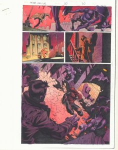 Spider-Man Unlimited #20 p.30 Color Guide Art - Spidey & Bat Men by John Kalisz