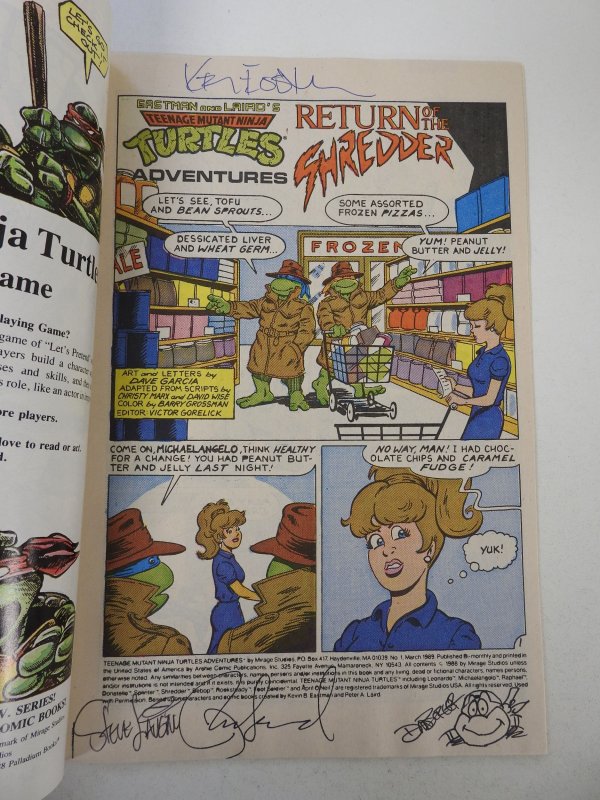 Teenage Mutant Ninja Turtles Adventures #1 (1989) VF Condition! Signed no cert