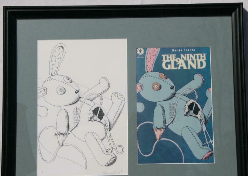 RENEE FRENCH original art, NINTH GLAND cover, 7.5x11.5,1997, aka Rainy Dohaney