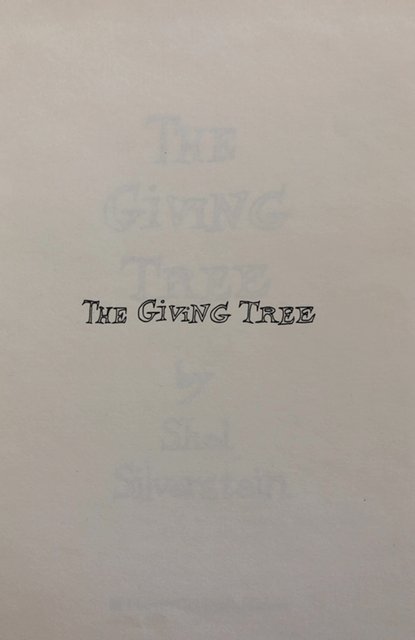 The giving tree(Silverstein )35th anniversary slipcover  edition