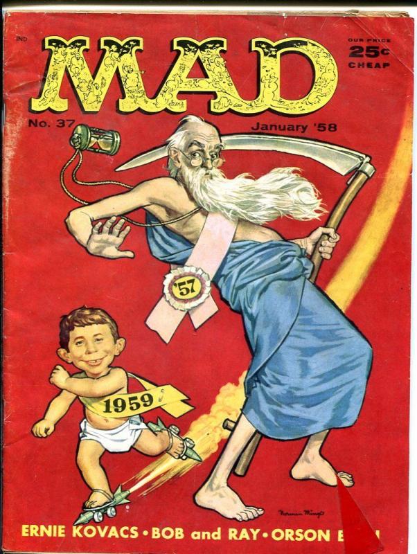 MAD MAGAZINE #37-JACK DAVIS-ALFRED E. NEUMAN-1958-COOL G/VG